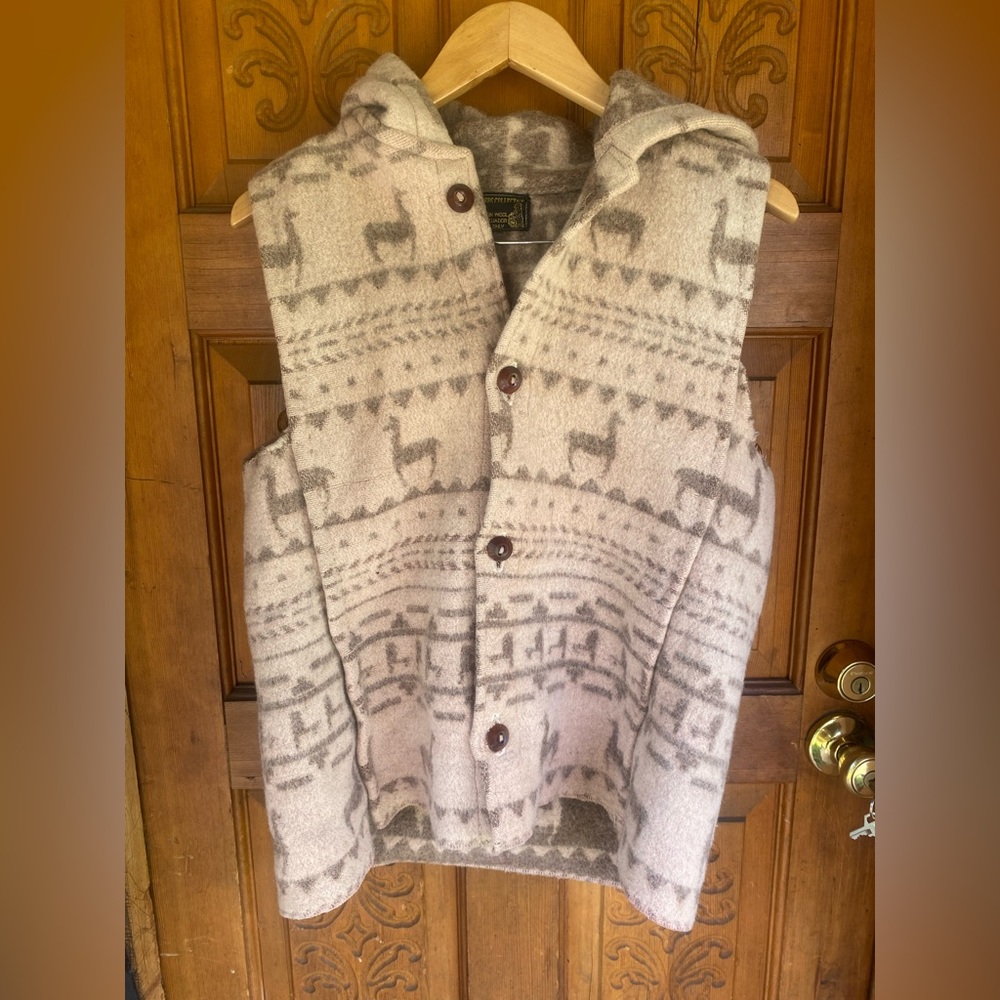 Wool Felted Vest Handknit Ecuador Galapagos Collection M